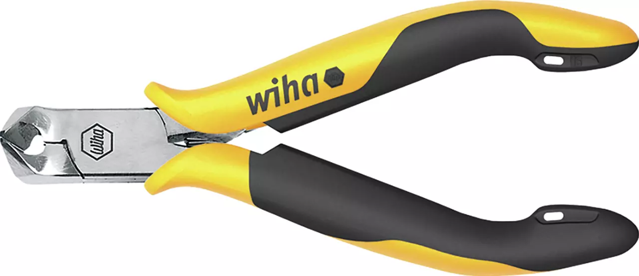 Yellow and black diagonal cutter with ergonomic handles.