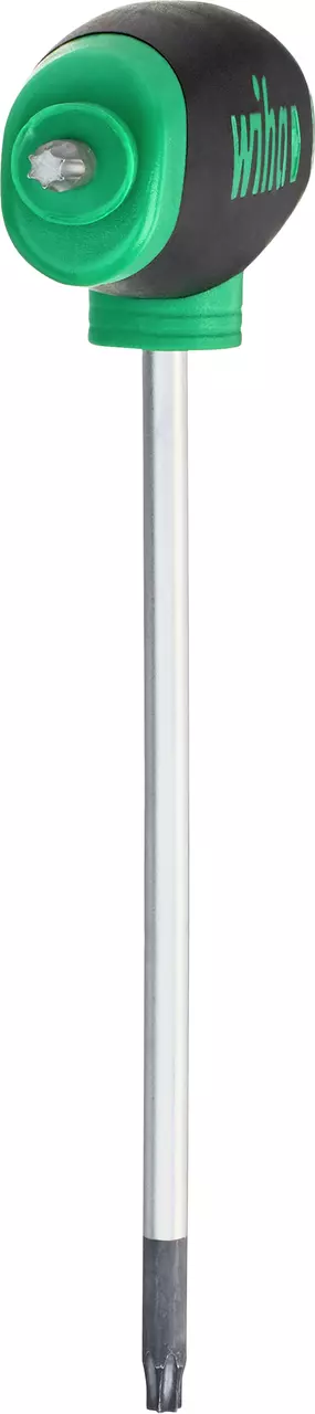 Torx key with green and black ComfortGrip handle, silver shaft.
