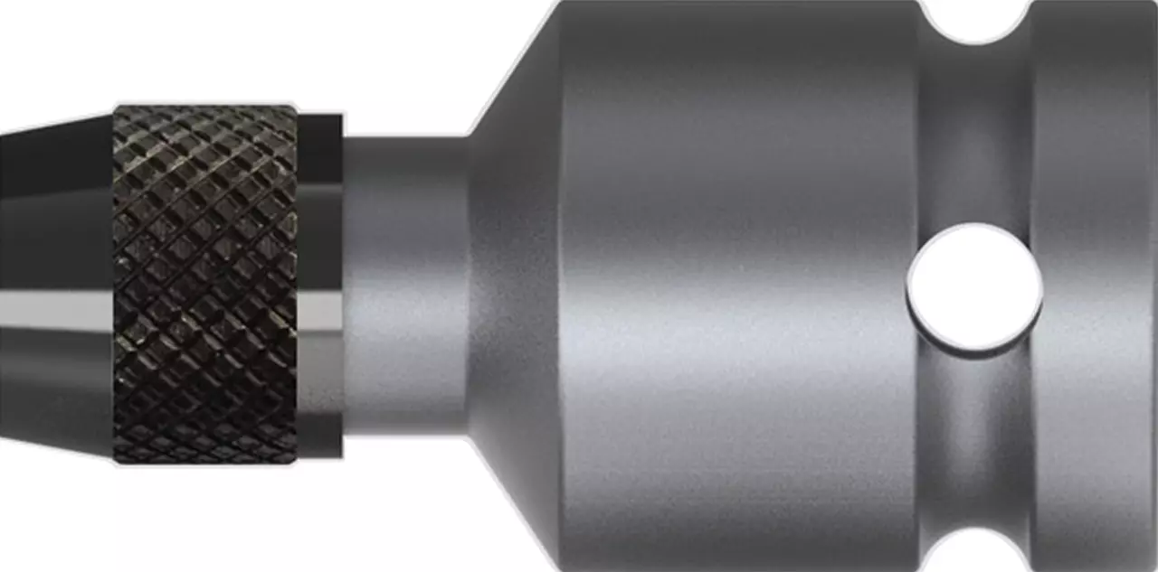Metal connector piece with textured grip and cylindrical shape