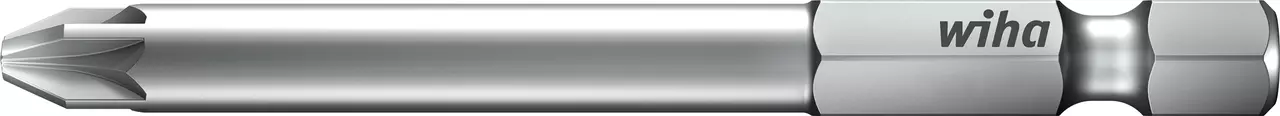 Silver Phillips screwdriver bit with a hexagonal base.