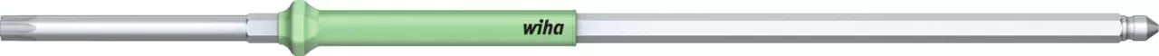 Interchangeable TorxPlus blade with green handle and silver shaft.