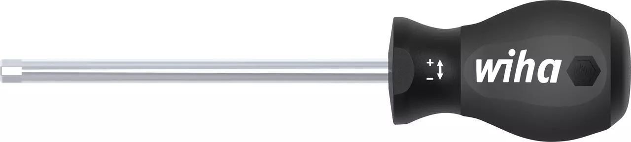 Torque screwdriver with black handle and metallic shaft.