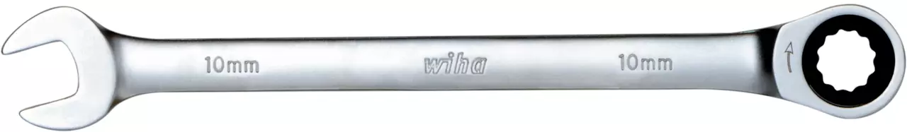 10mm combo ratchet wrench with open and ring ends