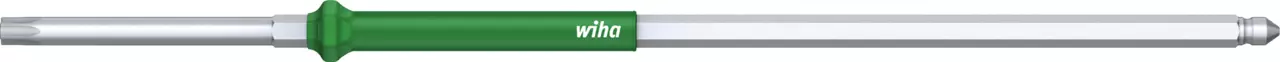 Torx interchangeable blade with green handle, silver shaft
