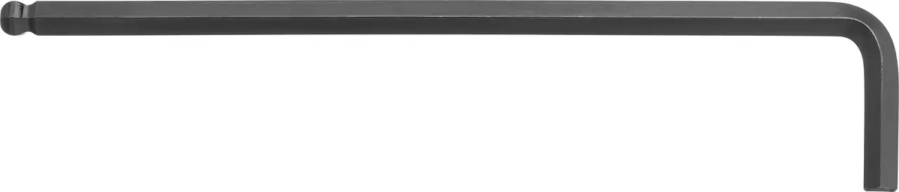 Hex key with ball end, L-shaped, dark metal.
