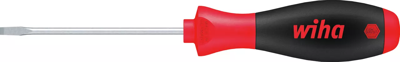 Flathead screwdriver with red and black handle