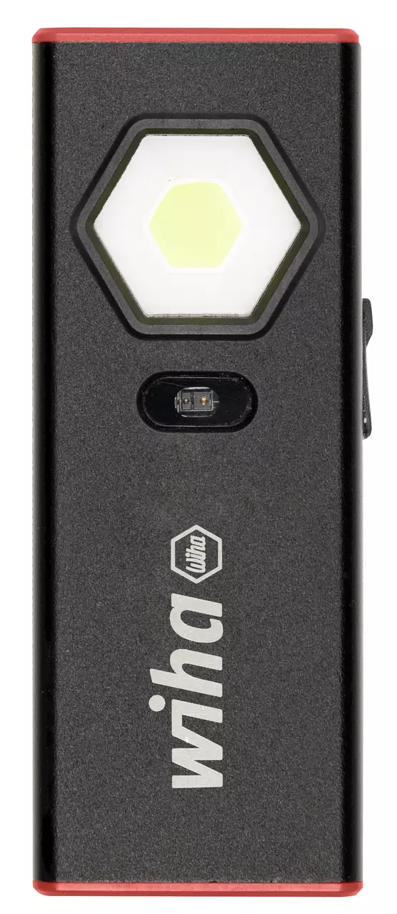 Black rectangular handlight with hexagonal light on front