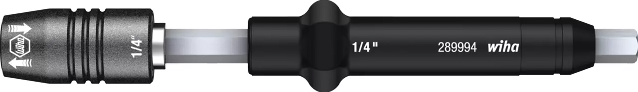 Black bitholder with hexagonal shank and visible "1/4" marking.