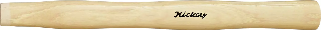 Wooden handle with "Hickory" engraved in black.