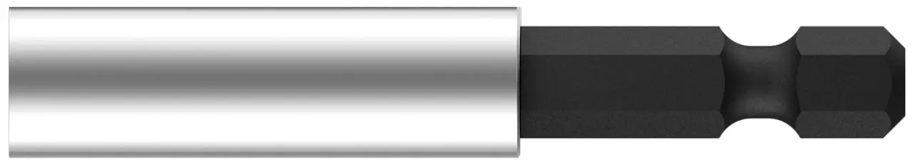 Magnetic bit holder, silver and black, 58mm length.