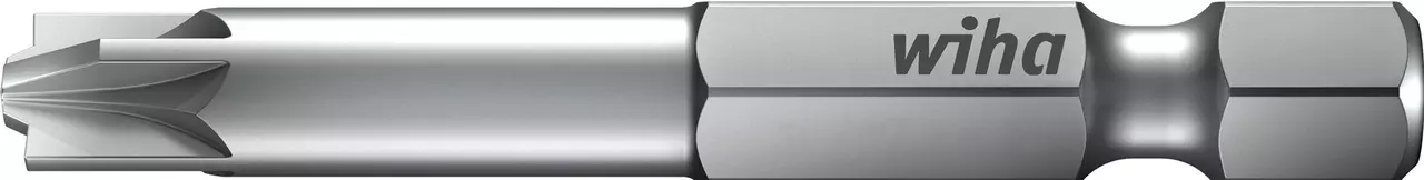 Metal screwdriver bit with a cross and flat head design