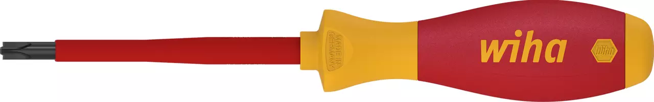 Red and yellow insulated screwdriver with ergonomic handle and Xeno SL-PH2 tip.