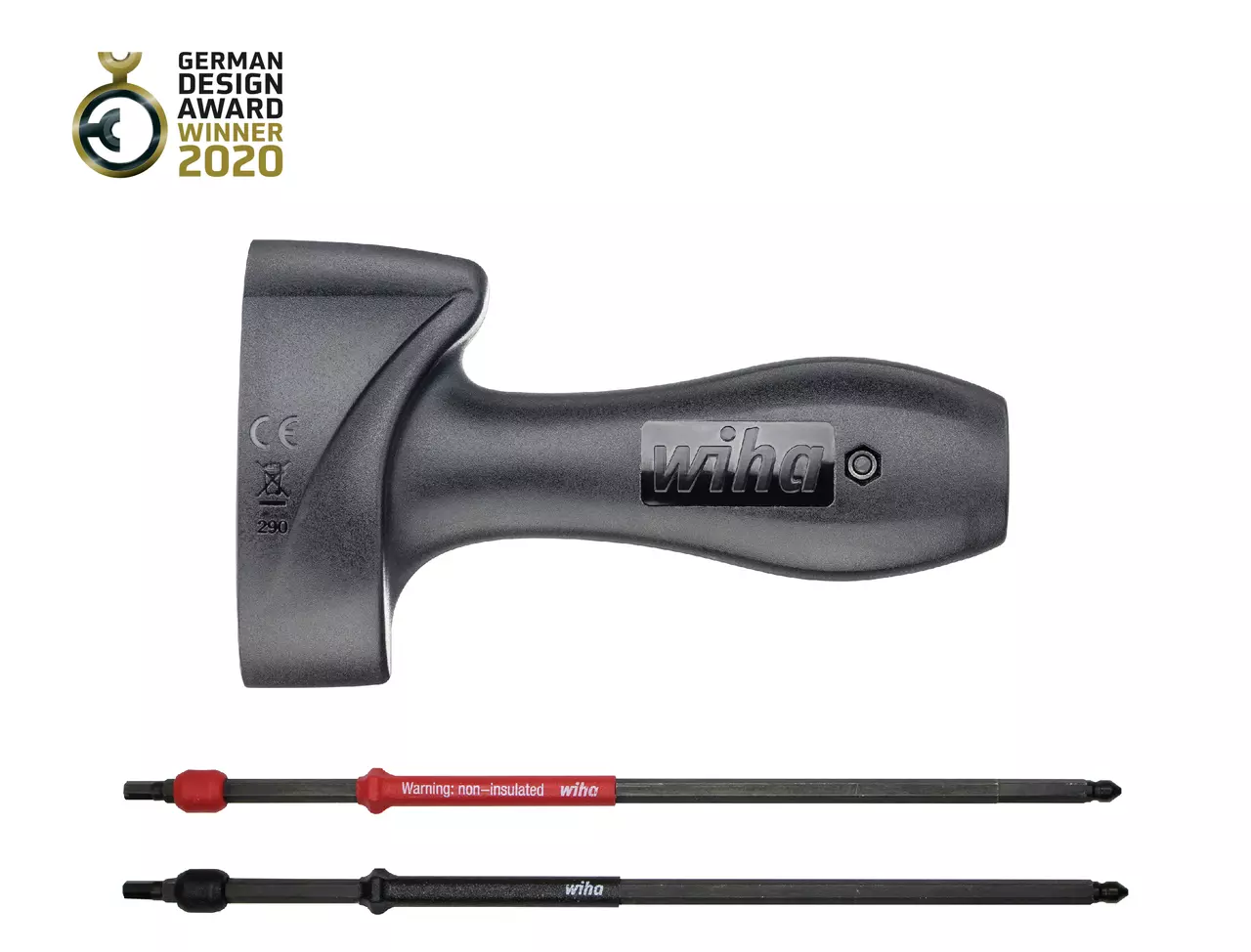 Torque tool with ergonomic handle, two metal extensions