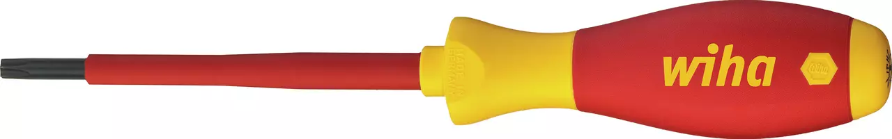 Insulated Torx screwdriver with red and yellow handle.