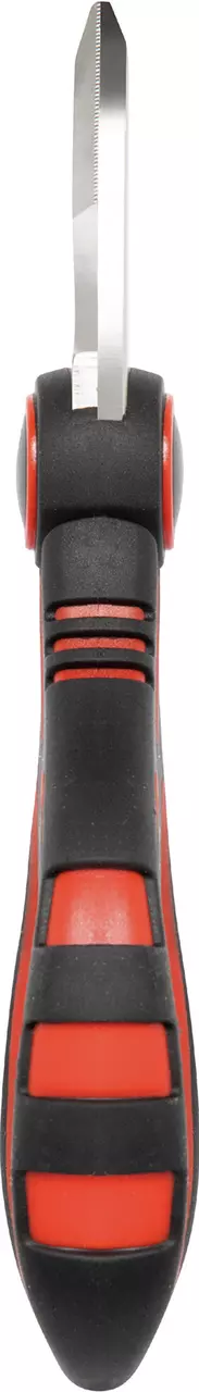 Electriciensschaar met zwart-rood handvat, zijaanzicht