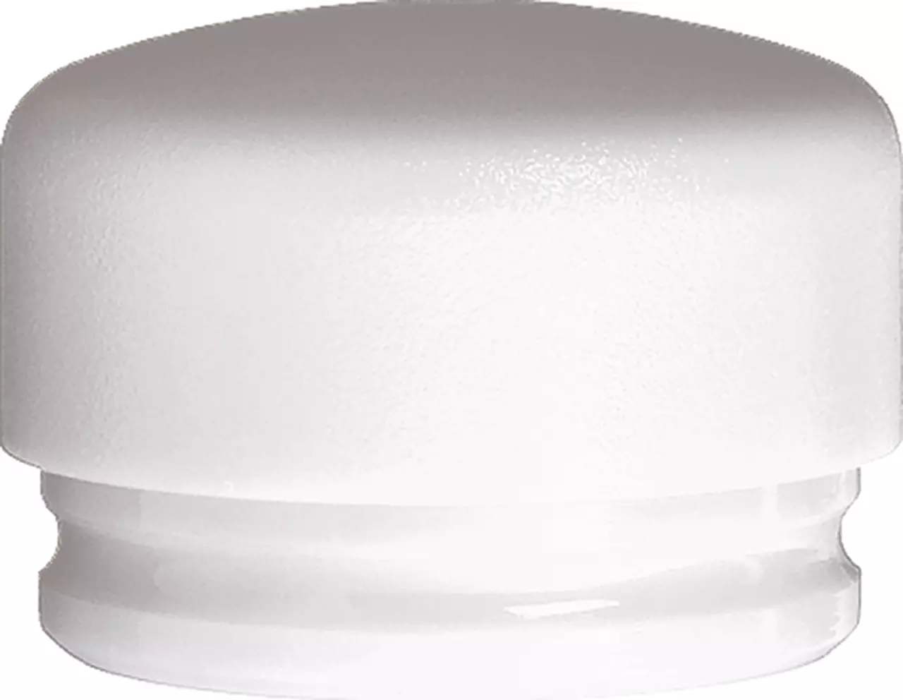 White plastic cap for a non-rebound mallet.