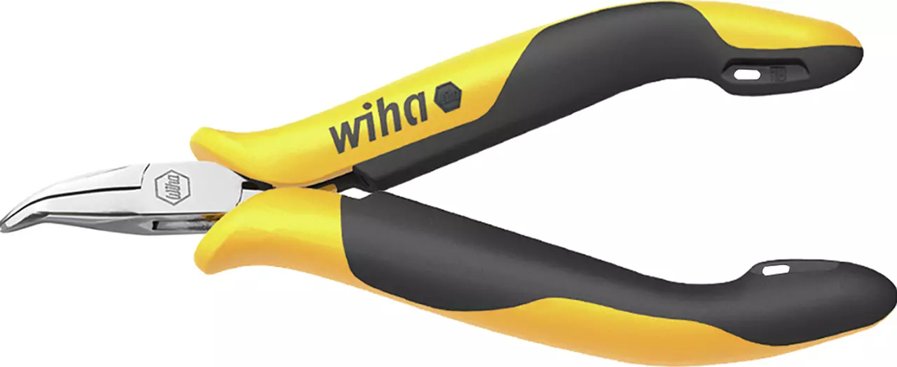 Flat-nose pliers with yellow and black handles