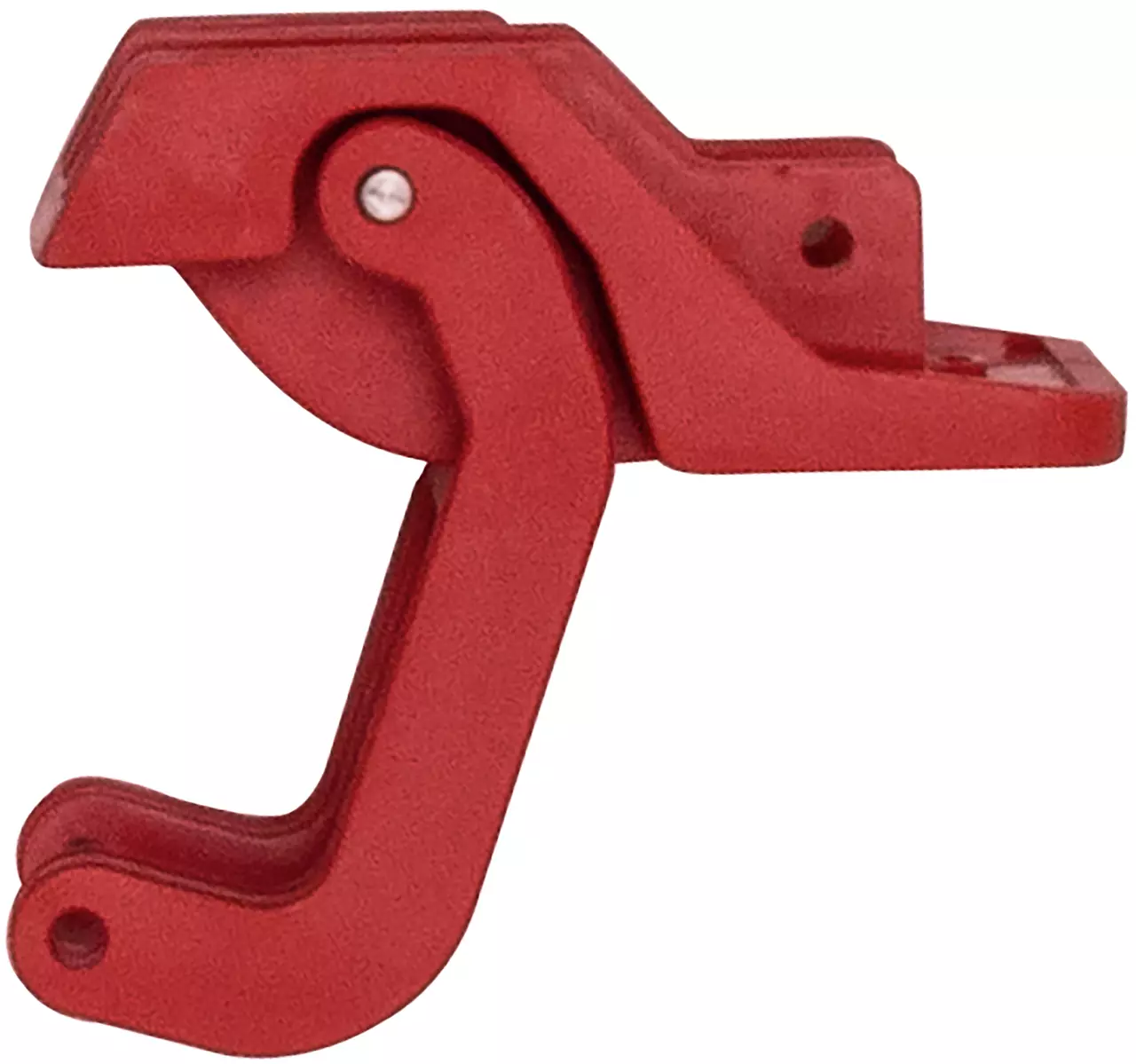 Red latch mechanism with mounting holes