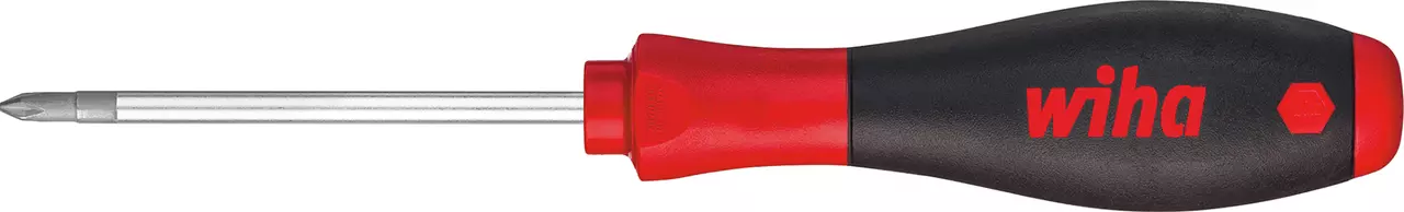 Screwdriver with a red and black handle, PH1 tip, and metal shaft.