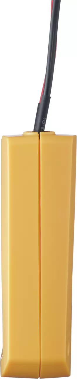 Yellow continuity tester with black and red wires