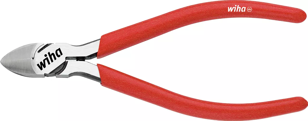 Precision side cutter with red handles