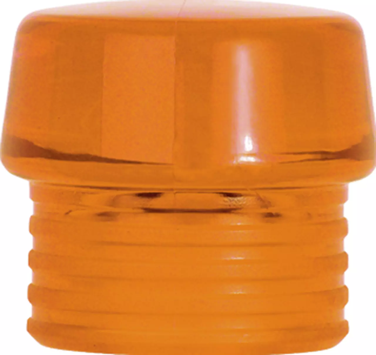Orange translucent safety cap for a mallet