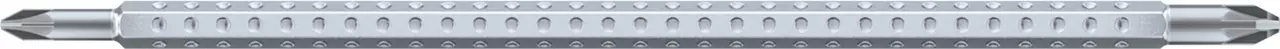 Double-ended metal screwdriver bit with textured grip