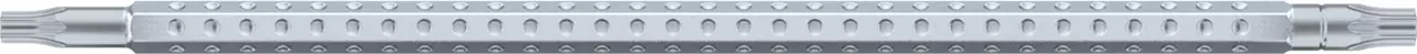 Torx interchangeable blade with textured grip, silver color.
