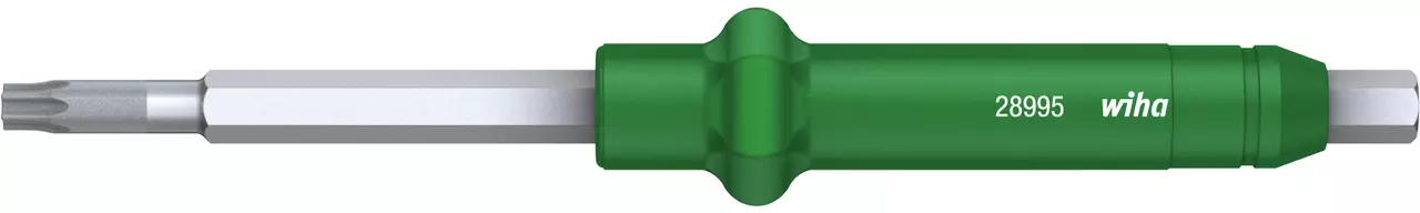 Green T-handle Torx interchangeable blade with metal tip.