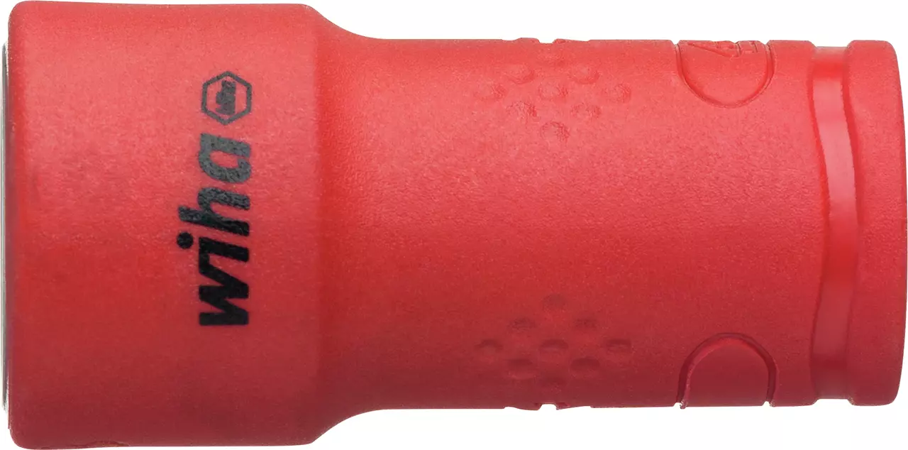 Red insulated socket with textured grip and brand logo.