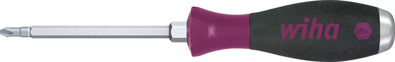 Precision screwdriver with a black handle and metal cap