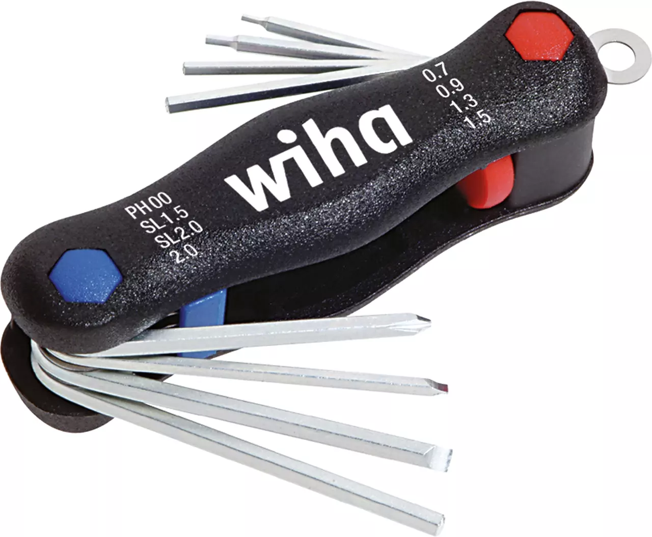 Folding tool set with multiple screwdriver heads