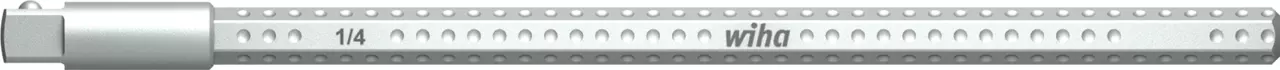 Silver adapter blade with dotted texture and "1/4" marking.