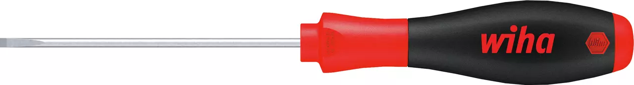 Flathead screwdriver with black and red handle