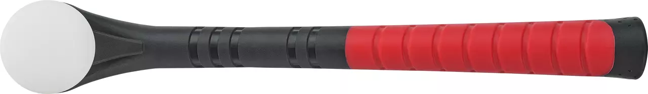 Schwarz-roter Schonhammer mit weißer Schlagfläche.