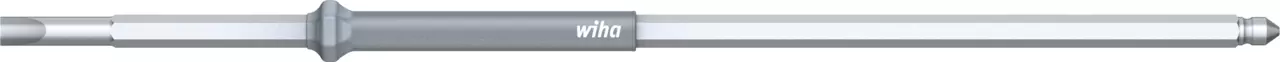 Slotted interchangeable blade with a hexagonal shaft and a grey grip.