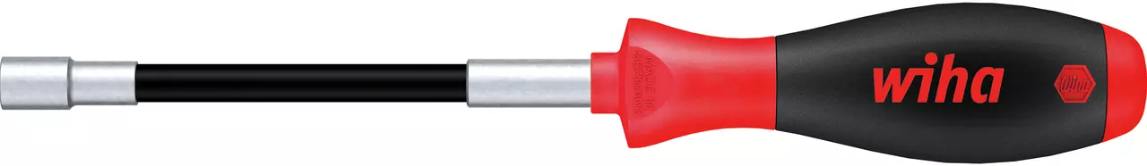 Hex socket screwdriver with a red and black handle.