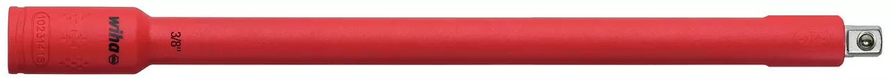 Red insulated extension bar for socket wrench, 3/8 inch, 250mm long.
